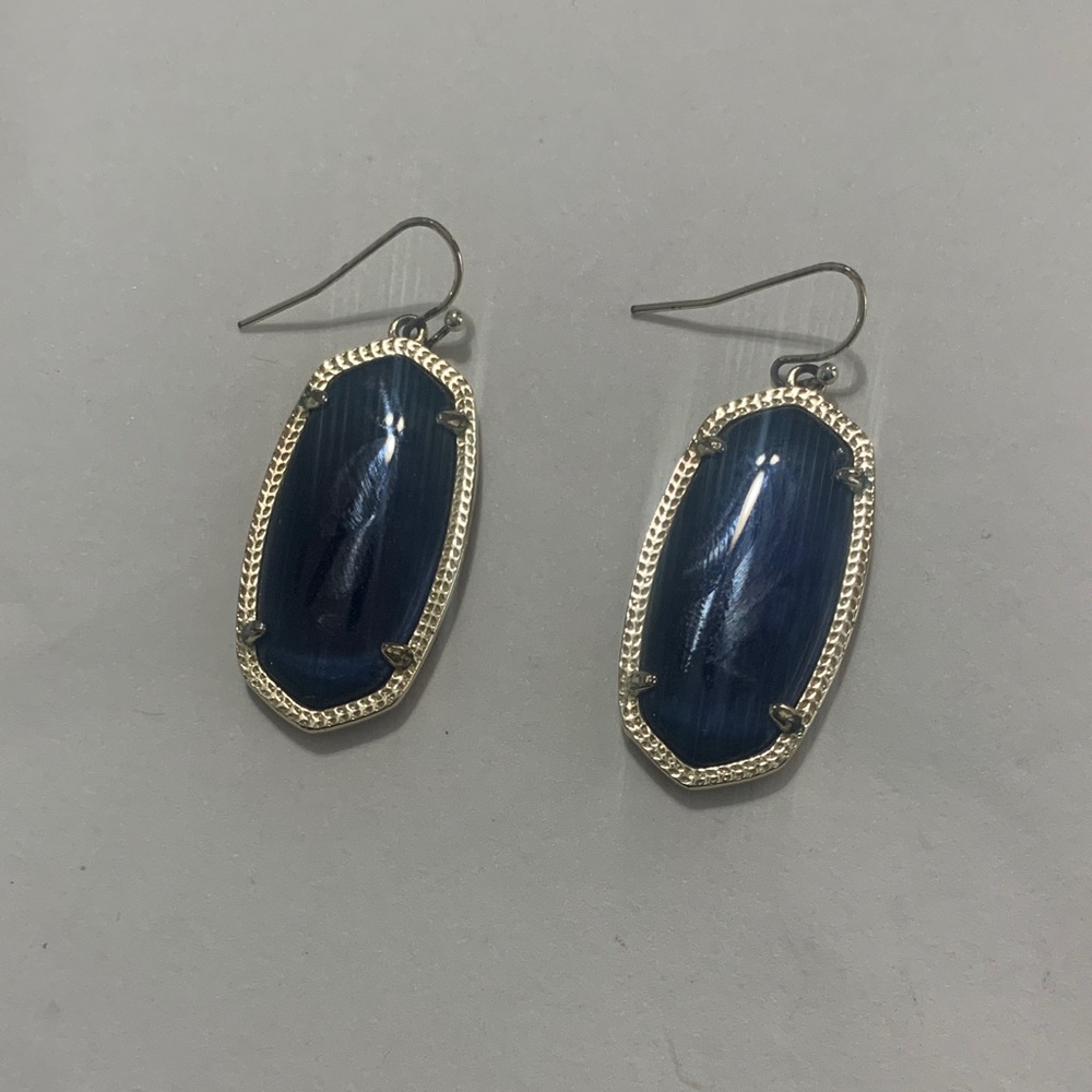 Kendra Scott Navy and Gold Earrings